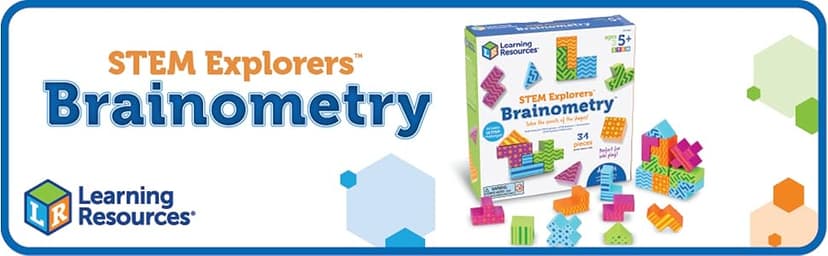 Learning Resources STEM Explorers Brainometry - 3d Puzzle, Brain Games, Brainteaser, Building Logic Toys, Gifts For Boys and Girls, Fine Motor Skills , Pattern Blocks, Math Manipulatives