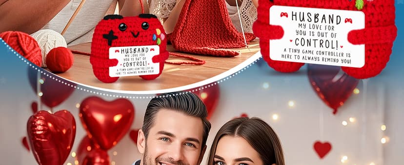 Busy Gaming Life Crochet Game Controller Husband Gift for Christmas Fathers Day Birthday, Best Husband Ever Gifts for Wedding Anniversary from Wife, Christmas Stocking Stuffers