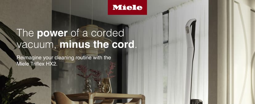 Miele Triflex HX2 Cordless Stick Vacuum Cleaner, 60 min runtime, Lotus White / Rose Gold