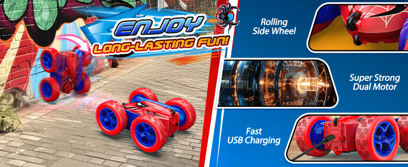 Remote Control Car,RC Cars Boys Toys for 3 4 5 6 7 8 9 10 11 12 Year Old Boy Double Sided 360°Flip 4WD Rechargeable Drift RC Race Car Birthday Gifts Christmas Basket Stuffers for Kids Age 3-12