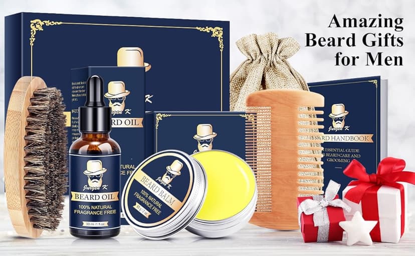 Gifts for Men, Beard Kit for Men's Daily Grooming, Moisturize & Soften Coarse, Dry Facial Hair, Anniversary & Wedding & Birthday Gifts for Him Boyfriend Husband Dad Brother Adult Son Male Friend