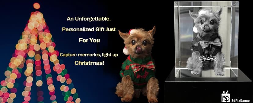 3D Crystal Photo, Christmas Personalized Gift,Customized Gifts for Wife, Women, Him, Her, Dad and Mom. Custom Picture Gifts for Christmas, Father's Day, Birthday, Wedding, Anniversary, Memorial, Picture Gift for Pet Lovers.