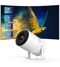 Projector with Two-way Bluetooth, Mini Projector with Projector Screen, Full HD 1080P Portable Video Projector, Home Movie Projector Compatible with HDMI/USB/Smartphone