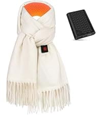 Genovega Women Men Heated Scarf with 6000mAh Battery,Portable Power Bank for Long Lasting Graphene Heating,Winter Warm Gifts