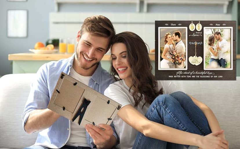 Anniversary Wedding Gifts for Couple Parents Wife Husband, Then & Now Anniversary Picture Frames(3 Options)