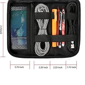 MATEIN Electronics Organizer Travel Case, Water Resistant Cable Organizer Bag for Travel Essentials, Gifts for Men, Storage Bag for Camera Accessories, Phone, Cord & Tablet, Black