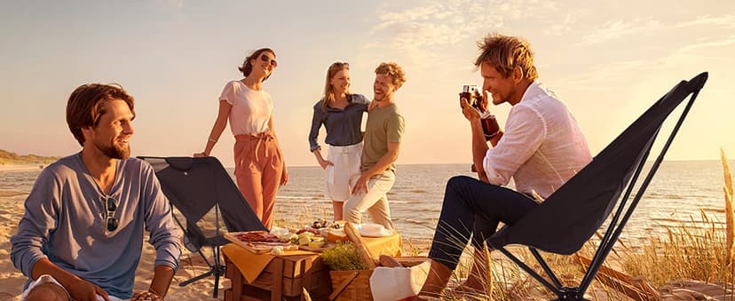 TCEK TCEK Portable High Back Camping Chair with Adjustable Height, Small Compact Outdoor Folding Chair for Adults Travel, Riselite Collapsible Lightweight Packable Camp Chairs, Easy Carry and Quick Setup