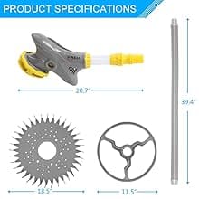 (2024 Upgrade) VINGLI Pool Vacuum Cleaner Automatic Sweeper Swimming Pool Creepy Vacuum (Grey)