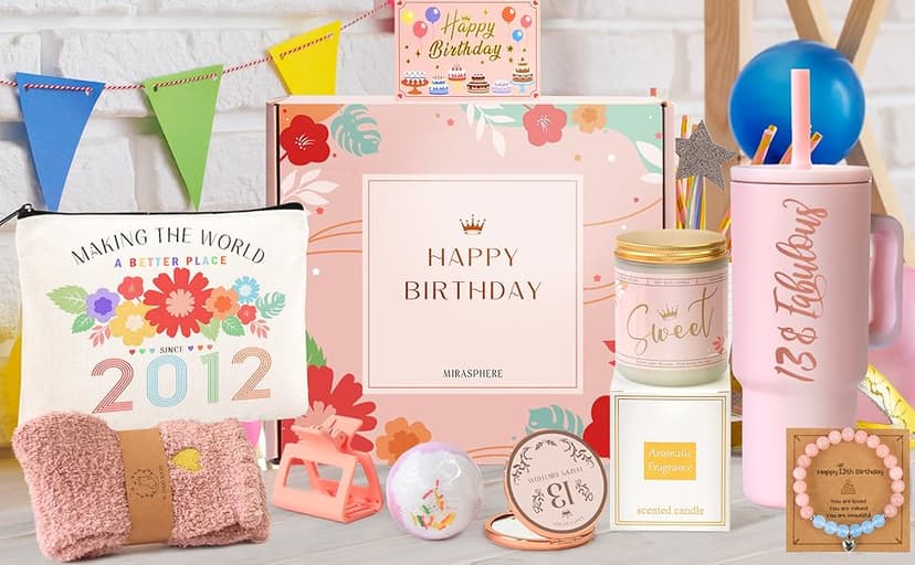 13th Birthday Gifts for Girls - 13 Year Old Girl Gifts Ideas for Offical Teenagers Girls - 13th Birthday Decorations Trendy Teen Girl Stuff - 11 Pieces Best Present for Daughter, Niece
