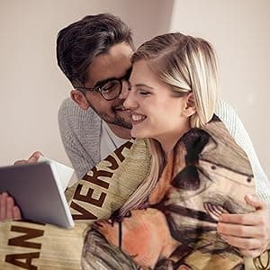 Wedding Anniversary Blanket Gifts for Men Women Him Her Wife Husband, Romantic Anniversary Marriage Gift for Couple Parents Girlfriend Boyfriend, Happy Anniversary Decorations Blanket 60"X50"