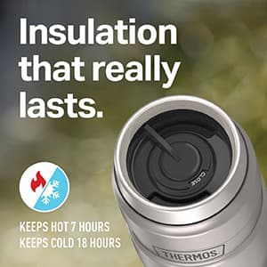 THERMOS Stainless King Vacuum-Insulated Travel Tumbler, 16 Ounce, Matte Steel