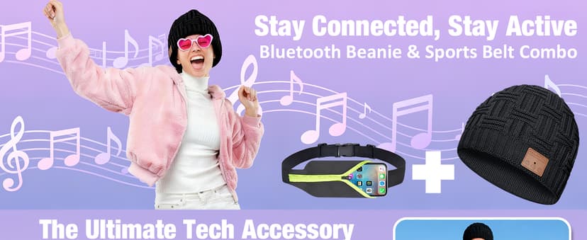 Bluetooth Beanie,Wireless Beanie Headphones Hat Unique Christmas Tech Gifts for Men Women Teen Boys Girls Stocking Stuffers