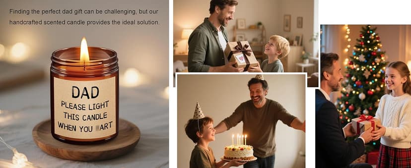 Dad Christmas Gifts for Men Funny Birthday Christmas Gifts for Dad from Daughter & Son Unique Mens Gift for Dads Who Have Everything Hilarious Holiday Presents Gag Gift for Fathers, 100% Soy Wax