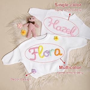 Personalized Baby Sweater with Name,One Birthday Gift,Custom Name Embroidered Knit Sweater,Newborn Baby Girl Boy Sweater,Monogrammed Newborn Gifts