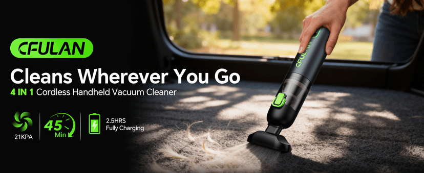 Car Vacuum Portable Cordless, 21KPa 4-in-1 Handheld Mini Vacuum Cleaner with 8 Attachments, 3 Suction Modes, One-Touch Empty, Type-C Charge, Hand Vacuum for Car, Home, Keyboard, Small Job