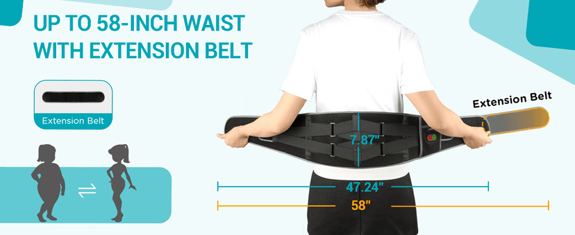 Comfytemp Cordless Heating Pad with Massager for Back Pain Relief, Portable Lower Back Massager Wearable, Birthday Gifts for Dad Mom Men Women Elderly, Rechargeable Period Cramps, 3 Heat Auto-Off, 58"