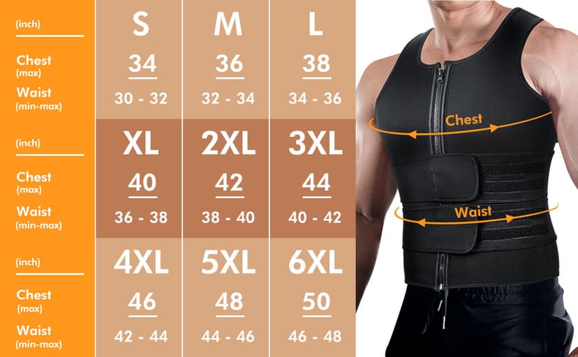 Sauna Vest Waist Trainer for Men - Mens Sauna Suit Double Sweat Belt Body Shaper for Gym Workout Exercise