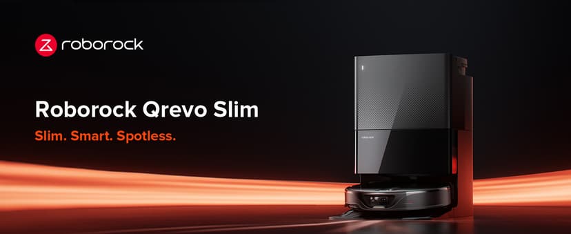 roborock Qrevo Slim Robot Vacuum and Mop Combo, 8.2cm Ultra-Slim, 3D Sensing Tech, Advanced Obstacle Recognition, 11,000Pa Suction, FlexiArm Side Brush & Mop, Auto Mop Washing & Drying, Self-Emptying