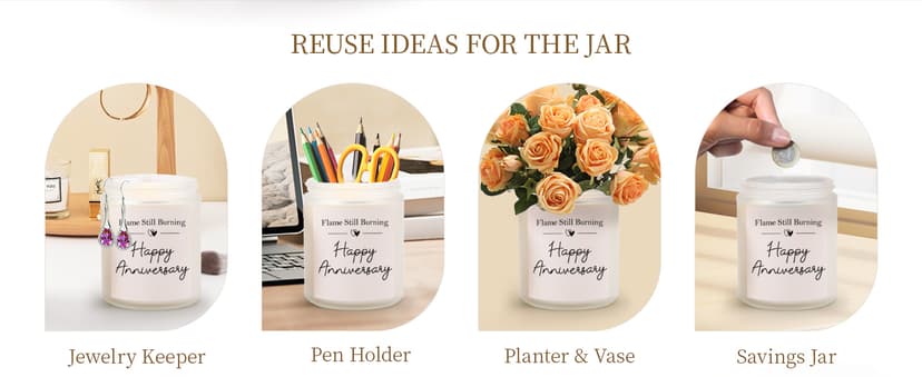 Happy Anniversary Couple Gifts - 10th, 25th, 40th, 50th Wedding Anniversary Candle Gifts for Him, Her, Husband, Wife - 7oz Lavender Soy Wax Scented Candle