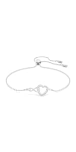 Swarovski Matrix Tennis Soft Bracelet, Round Cut Clear Crystals, Rhodium and Rose Gold-Tone Finishes