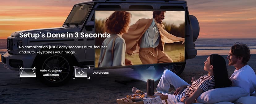 NEBULA Capsule 3 Laser Projector, Upgraded with Google TV and Official Netflix, Mini Smart TV Projector with Wi-Fi, Outdoor Portable Projector, Dolby Digital, 120-Inch Screen, 2.5H Built-In Battery