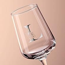 Personalized Wine Glass Gifts for Women - Monogrammed A-Z Wine Glasses Gift | Custom Christmas Gift, Valentines Day, Birthday Gifts for Women Her Mom Wife Best Friend Sister (A)