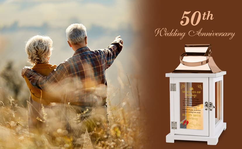 50th Wedding Anniversary Lantern 50th Anniversary Wedding Gifts for Couple Parents Grandparents Husband Wife