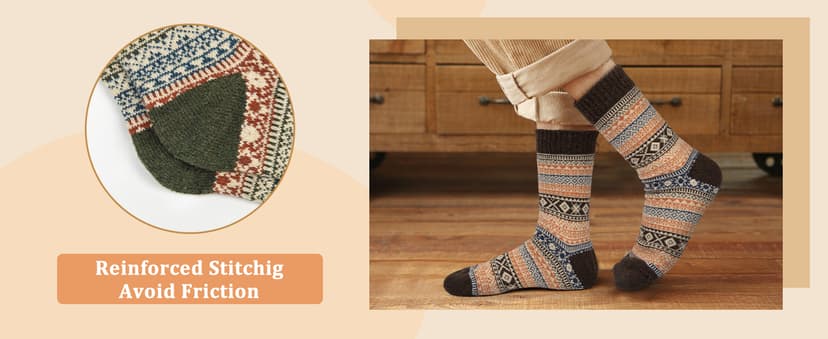 Senker Fashion Womens Wool Socks, Stocking Stuffers Gifts for Women Men Warm Soft Crew Boot Sock for Winter Hiking