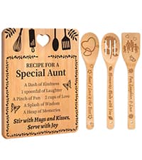 Best Friend Birthday Gifts for Women - “Recipe for a Best Friend” Bamboo Cutting Board Set, Engraved with Inside Jokes & Secrets - Bestie Gifts for Graduation, Long-Distance, Housewarming & Christmas