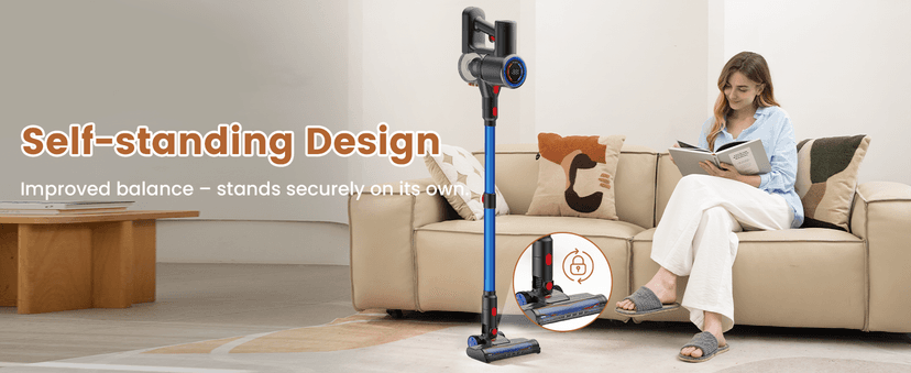 VersLife Z8 Cordless Vacuum Cleaner, 40kPa/500W Power Suction, LED Display, 6-in-1 Lightweight Stick Vacuum with Green LED Light, 6-Stages Filtration, Self-Standing for Pet Hair Hard Floor Carpet