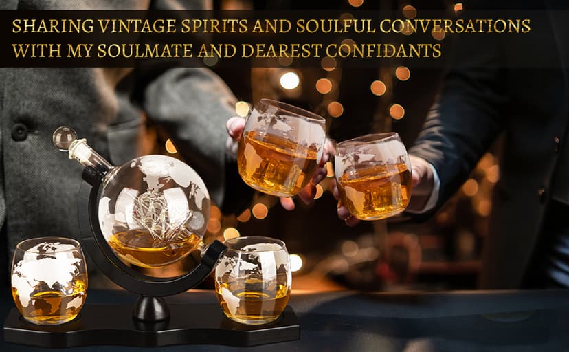 Whiskey Stones and Whiskey Glass Gift Set, DIOXADOP 8 Natural Whisky Stones 1 Crystal Whisky Glasses with Blessing Card in Exquisite Wooden Box, Prepare a Gift for a Whisky Scotch Bourbon Lover