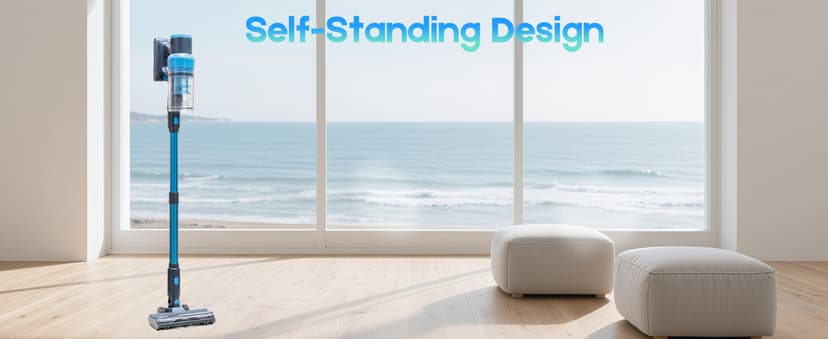 Cordless Vacuum Cleaner, 45kPa 60Min Vacuum Cleaners For Home, Powerful Stick Vacuum Rechargeable With Green Light, Anti tangle Wall Mount, 8 in 1 Lightweight Vacuum For Hardwood Floor Pet Hair Carpet