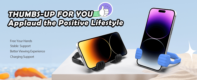 Stocking Stuffers for Teens Boys Girls Adults Cell Phone Stand Patented 2 Pack Thumbs Up Lazy Phone Holder for iPhone Cellphone Stand for Desk Fun Birthday Gifts for Kids Men Women Wife