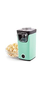 DASH Hot Air Popcorn Popper Maker with Measuring Cup to Portion Popping Corn Kernels + Melt Butter, 16 Cups - Aqua