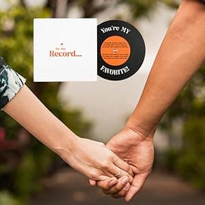 Bee! Anniversary card for Him or Her | Gift for Husband or Wife, Boyfriend or Girlfriend | Valentine's Day Card for men and women | For the Record Love Card