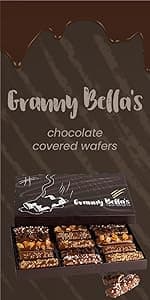 Granny Bellas Christmas Holiday Thanksgiving Gift Baskets, 15 Chocolate Wafers, Gourmet Covered Cookies, Candy Gifts Baskets for Dad , Husband, Son, Grandpa, Father, Food Delivery, Ideas for Him Her Mother, Grandmother