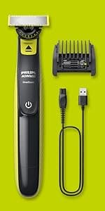 Norelco Philips Norelco OneBlade 360 Hybrid Face, Electric Beard Trimmer and Shaver, with 360 Blade Technology, 1x 360 Blade for Face, 5in1 Adjustable Comb, Model QP2724/90