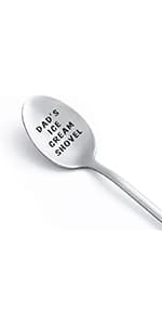 Gifts For Dad Men from Daughter Stocking Stuffers for men dad Ice Cream Spoon Scoop for Ice Cream Lovers, Christmas Gifts Funny Engraved Stainless Steel Shovel