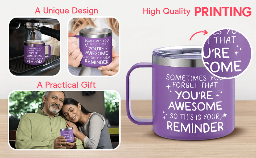 Gossby 14oz Insulated Coffee Tumbler Mug - Thank You for Listening - Thank You, Appreciation, Birthday Gift for Women, Men, Teacher, Boss, Coworker, Friend - Travel Cup with Lid, Straw