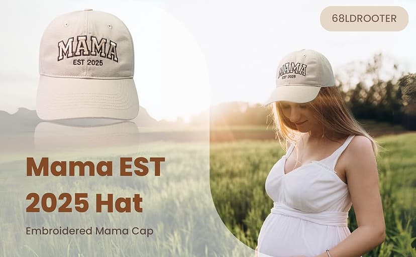 Mama EST 2025 Hat, New Mom Gift, Frist, Embroidered Mama Cap for Women, Gift for New Moms