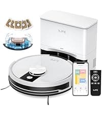 ILIFE A12 Pro Robot Vacuum and Mop Combo, Self Emptying Station for 60 Days, LiDAR Navigation, Home Mapping, No-Go Zones, 2.4G WiFi/App/Alexa/Remote Control, for Hard Floors, 110V