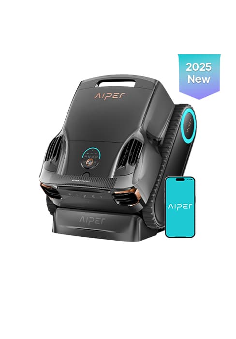 AIPER Surfer S2 Solar Powered Pool Surface Skimmer Robot with APP Support, 24/7 Continuous Cleaning, Dual Charging Modes, Smart Obstacle Avoidance, 150-um Filtration, OTA Upgrade