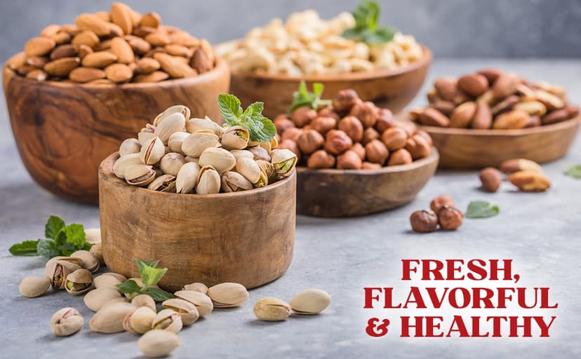 Nuts gift Basket of Cravings Gourmet Nuts Collection, Premium Mixed Nut Gift Box, 4 Sectional.