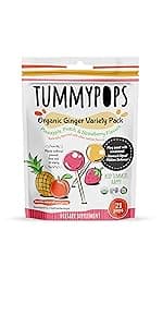 USDA Organic Tummypops Ginger Variety Pack (Pineapple, Peach, & Strawberry)