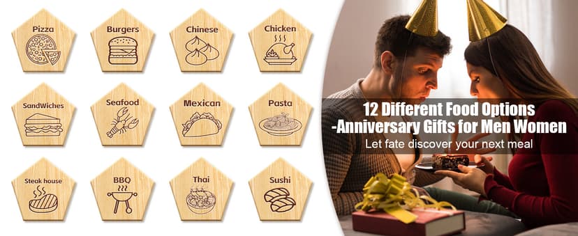 Food Dice Stocking Stuffers for Men Women Kids Adults Date Night Dice Couples Gifts for Him Her Anniversary Christmas Birthday Wedding Gifts for Men Women Him Her Boyfriend Girlfriend Husband
