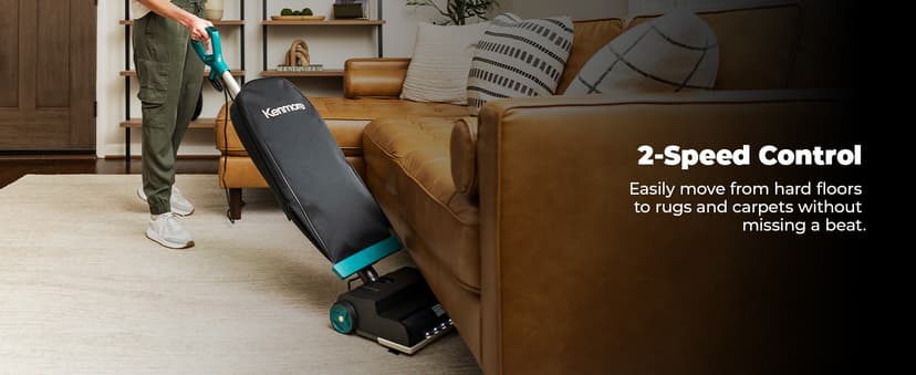 Kenmore BU1001 B200 Series Commercial Vacuum Cleaner Lightweight 14L Capacity Bagged Upright Vac with LED Headlight and 2-Speed Setting Powerful Suction for Pets, Carpets & Hard Floor