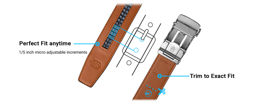 Zitahli Ratchet Belt for Men - 2 Packs Leather Mens belt For Gift Men Dress and Casual,Trim to Fit