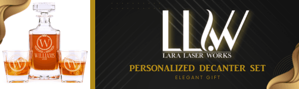 Personalized Whiskey Decanter Set - 5 Design Options - Custom Liquor 25 oz, 750ml Liquor Decanter w/Whiskey Glass Set Options, Birthday & Retirement Gifts for Men