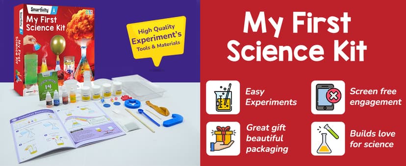 Smartivity My First Science Experiment Kit for Kids Ages 6, 7, 8, 9, 10, 11, 12 Years | 50+ Experiments I Christmas, Birthday Gift I Science Projects for Boys & Girls, STEM Toys for 6-12 Years