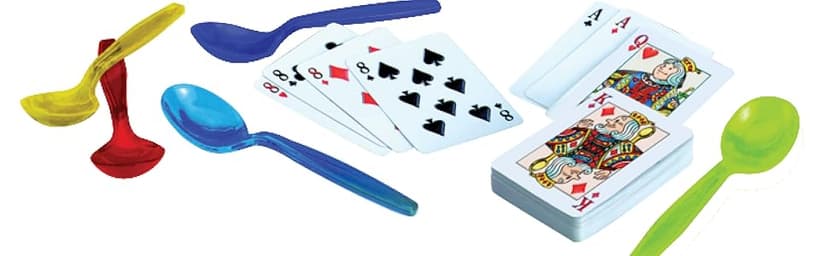 Spoons in a Case, Card Games for Kids - Spoons Game, Fun Family Games for Kids and Adults, Game Night, Travel Games, 3-6 Players, Ages 7+